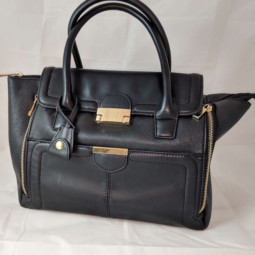 Black JustFab Handbag-Satchel